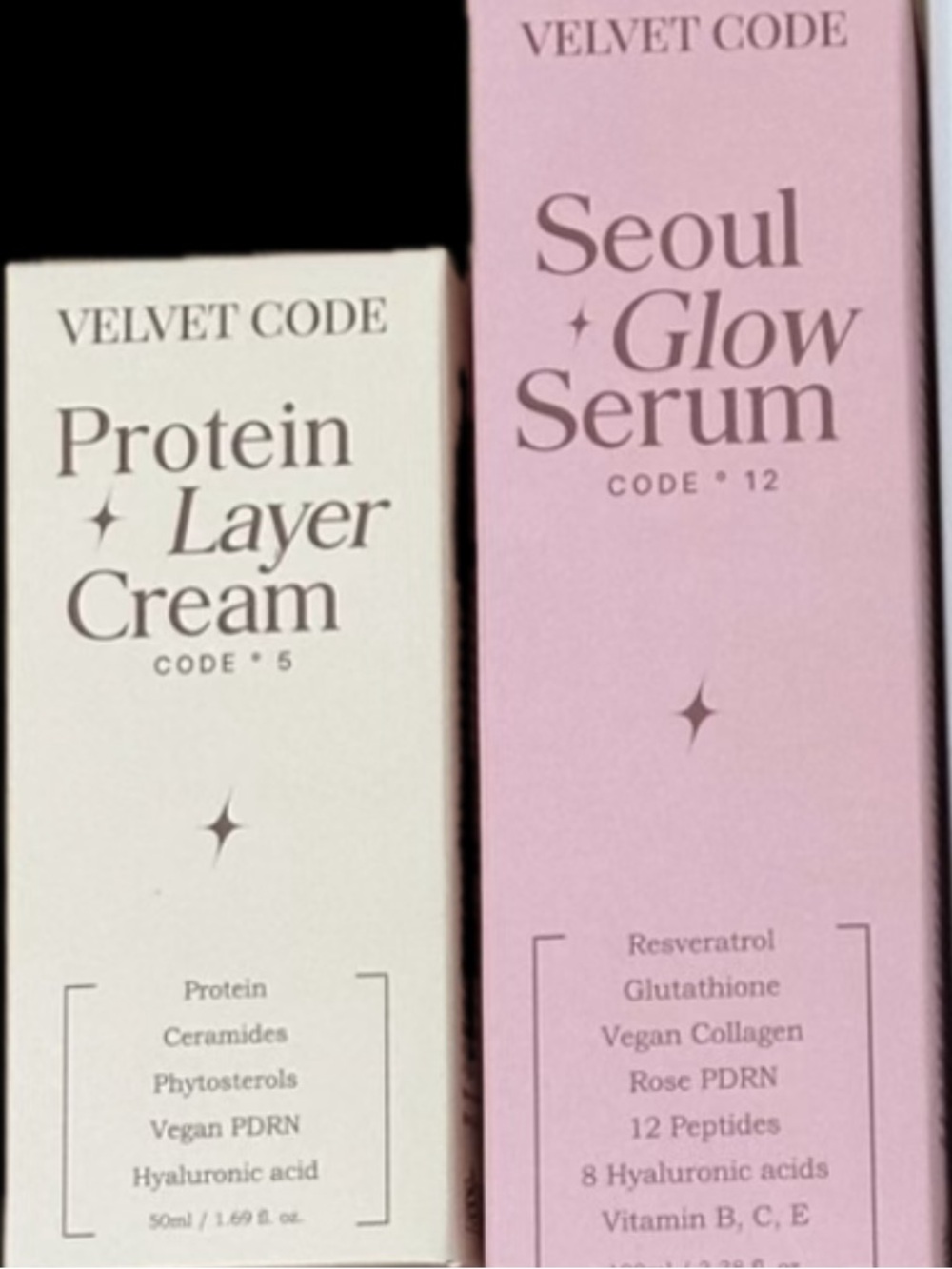 Velvet Code Seoul Glow & Hydrate Serum /Protein Layer Night Barrier Cream New